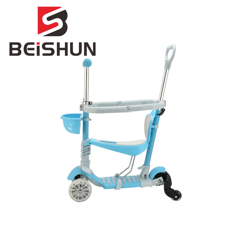 Trottinette 5 en 1 Flash, Trolley de Skateboard pour enfants: Blue universal wheel