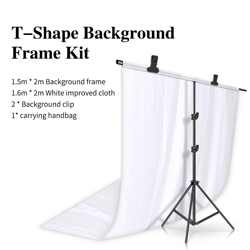 Sh T-Vorm Achtergrond Stand Kit Met Achtergrond Doek Video Chroma Key Groen Scherm Frame Stand Voor Fotografie Photo studio Props: Kit 1
