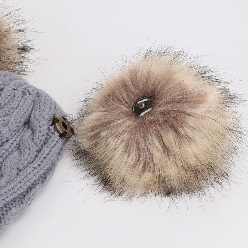 Søt pompon låve vinterhatt gutt jente varm strikket lokk låve moro Oppblåst lue premie bomull varm komfortabel vinter merkelapp lue