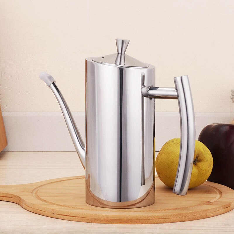 Oțel rezistent la praf, 304 recipient de ulei din oțel inoxidabil și recipient de ulei etanș , 500 ml 700 ml 1000 ml sticle de ulei de măsline, dozator de ulei de gătit