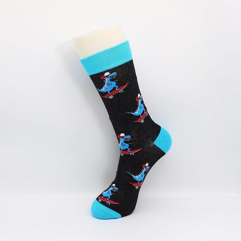 PEONFLY Funny Christmas Tree Snow Happy Socks Men Autumn Winter Harajuku Calcetines Santa Claus Christmas Socks: 4 / USA7-12