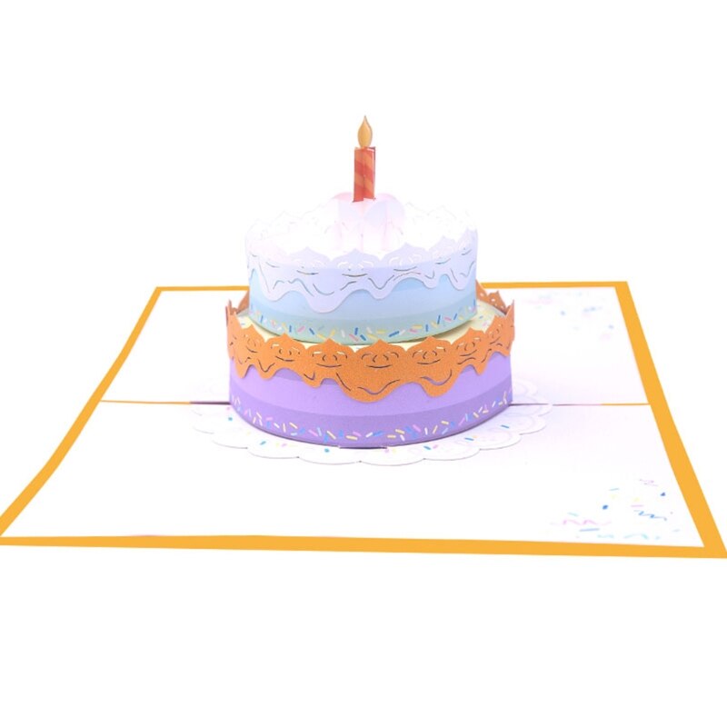 3D Pop-Up Greeting Card for Happy Birthday Cake Box Balloon Wedding Party with Envelope