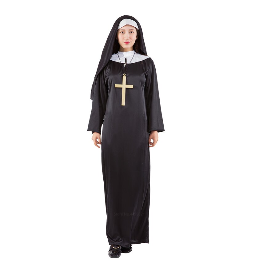 Halloween kostumer til kvinder mænd voksen middelalderlig cosplay præst nonne missionær karneval fest præstation udklædning tøj kåbe