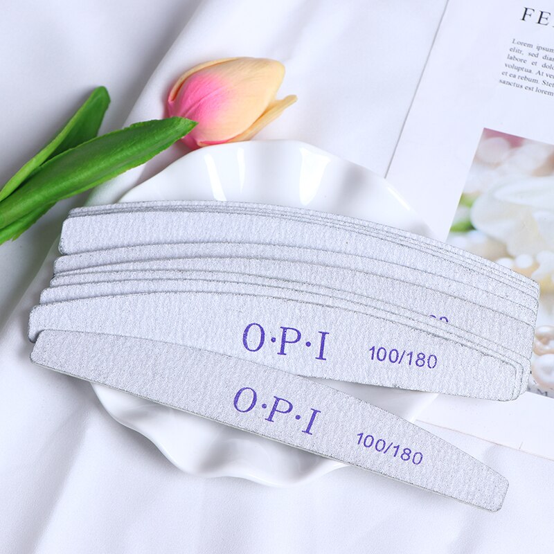 10pcs/Lot Wood&amp;Sandpaper Nail Files Nail Buffer 100/180 Wood Nail File