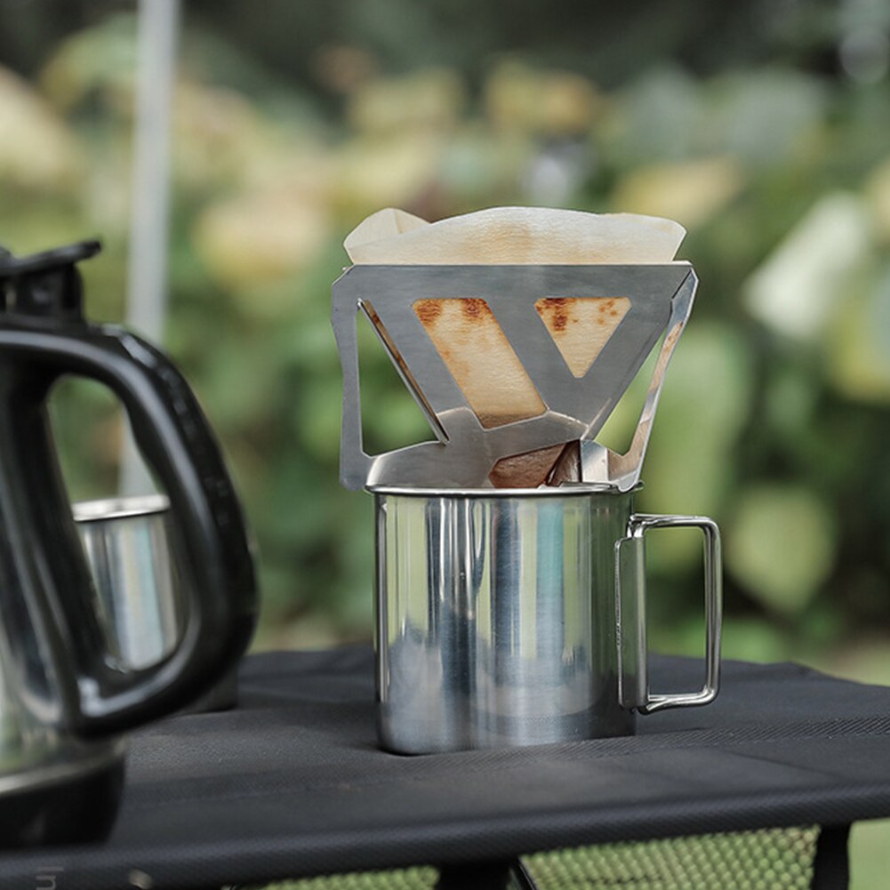 Roestvrij Staal Koffie Filter Houder Draagbare Koffie Filters Druppelaar Manden Opvouwbare Draagbare Koffie Druppelen Rek