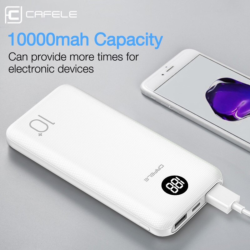 Cafele 10000mAh Power Bank For Xiaomi External Battery Portable Charging Charger 10000 mah Powerbank Poverbank Dual USB Ports