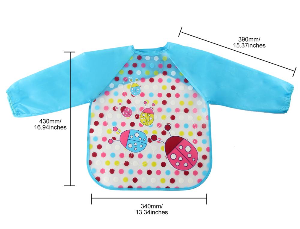 Cartoon Baby Bibs Colorful Long Sleeve Apron Waterproof Toddler Feeding Bibs Burp Cloths Children Painting Clothes Baby Bibs