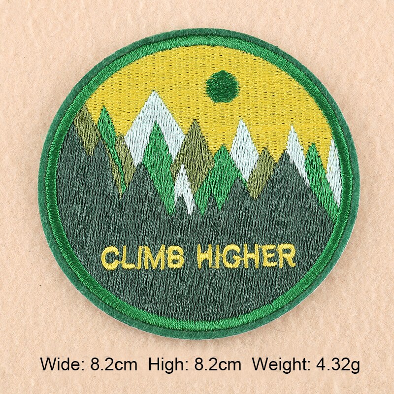 Computer Embroidered Cloth Paste Colorful Scenery Style Mountain Sea Sunrise Desert Beach Clothing Patch: 2