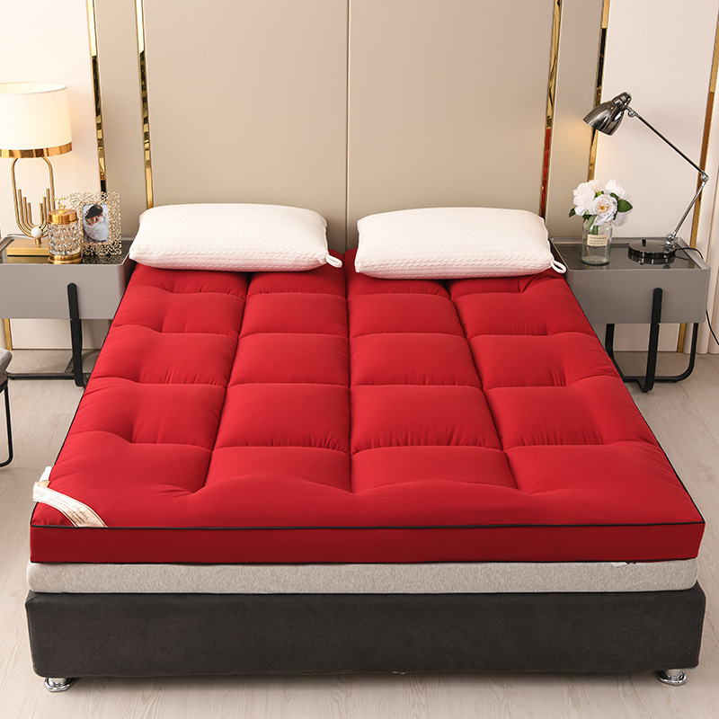 Studentenslaapzaal Donsmatras verdikt thuis eenpersoonsbed dubbel opvouwbare zachte mat Hotel speciaal kussen dekbed Tatami-matras: 150x200cm / Licht Goud