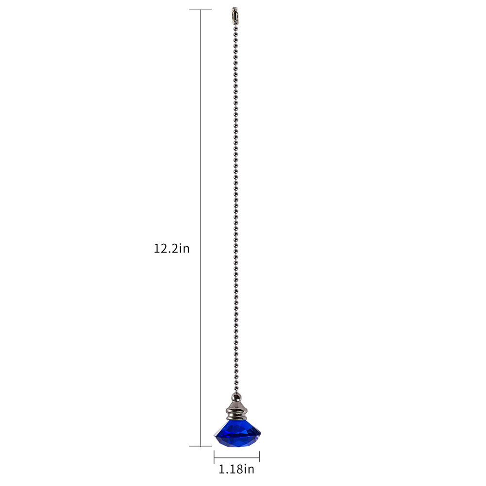 Portable Styling Ceiling Fan Pull Chain Desk Light Dazzling Crystal Home Decor Prism Craft Clear Pendant Hanging Extension