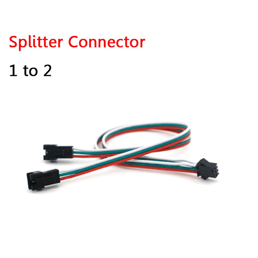 1to2 Splitter Connector 2pin 3pin 4pin 5pin For DC12V 2835 5050 RGB RGBW LED Strip Light SM JST Male Female Connector Wire Cable