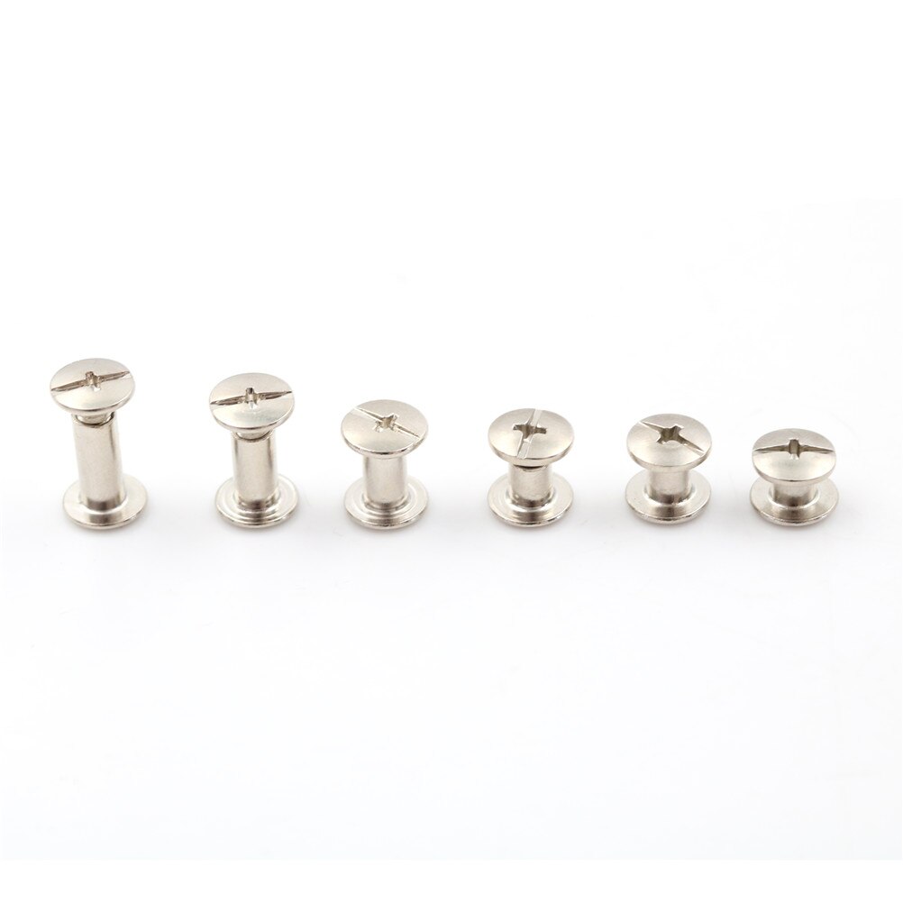 10PCS/lot Silver Nickel Plating Nickel Binding Chicago Screws Nail Rivets Photo Album Leather Craft 5x6mm