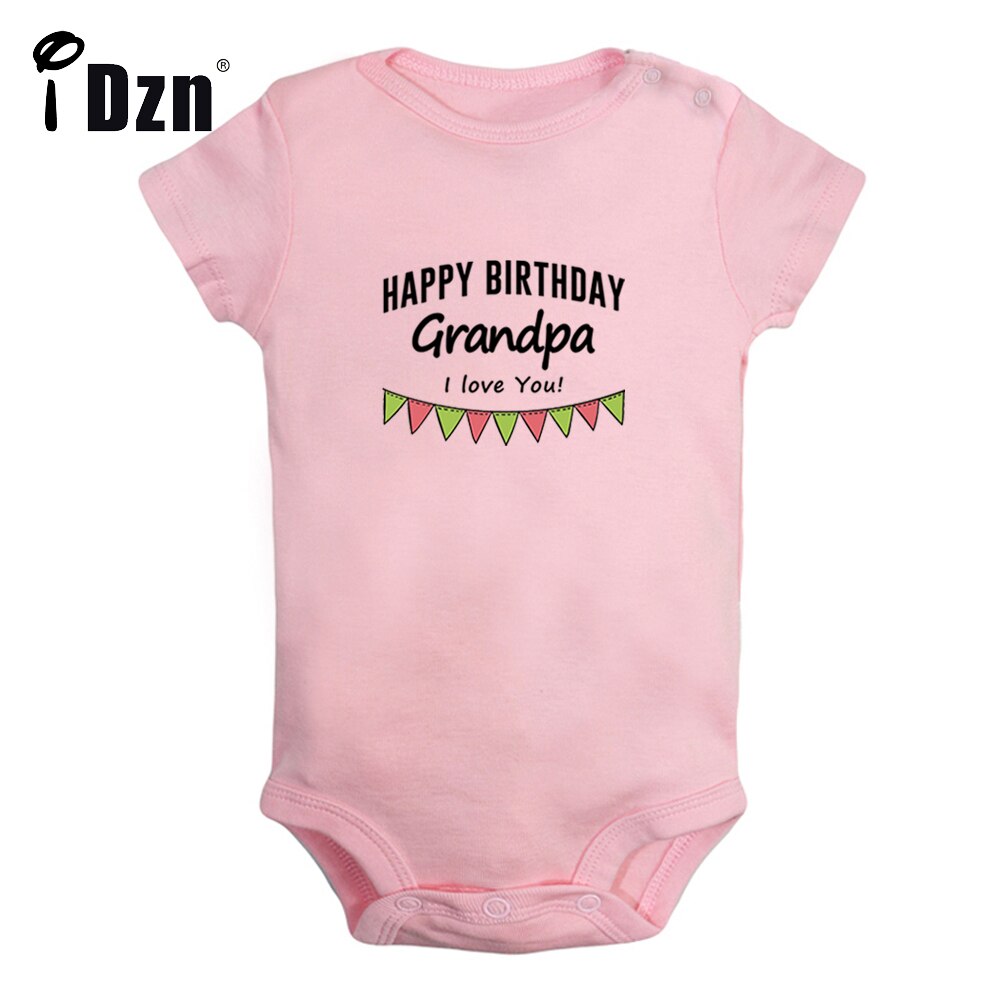 Feliz aniversário vovô eu te amo bebê meninos diversão macacão bebê meninas bonito bodysuit infantil mangas curtas macacão roupas macias