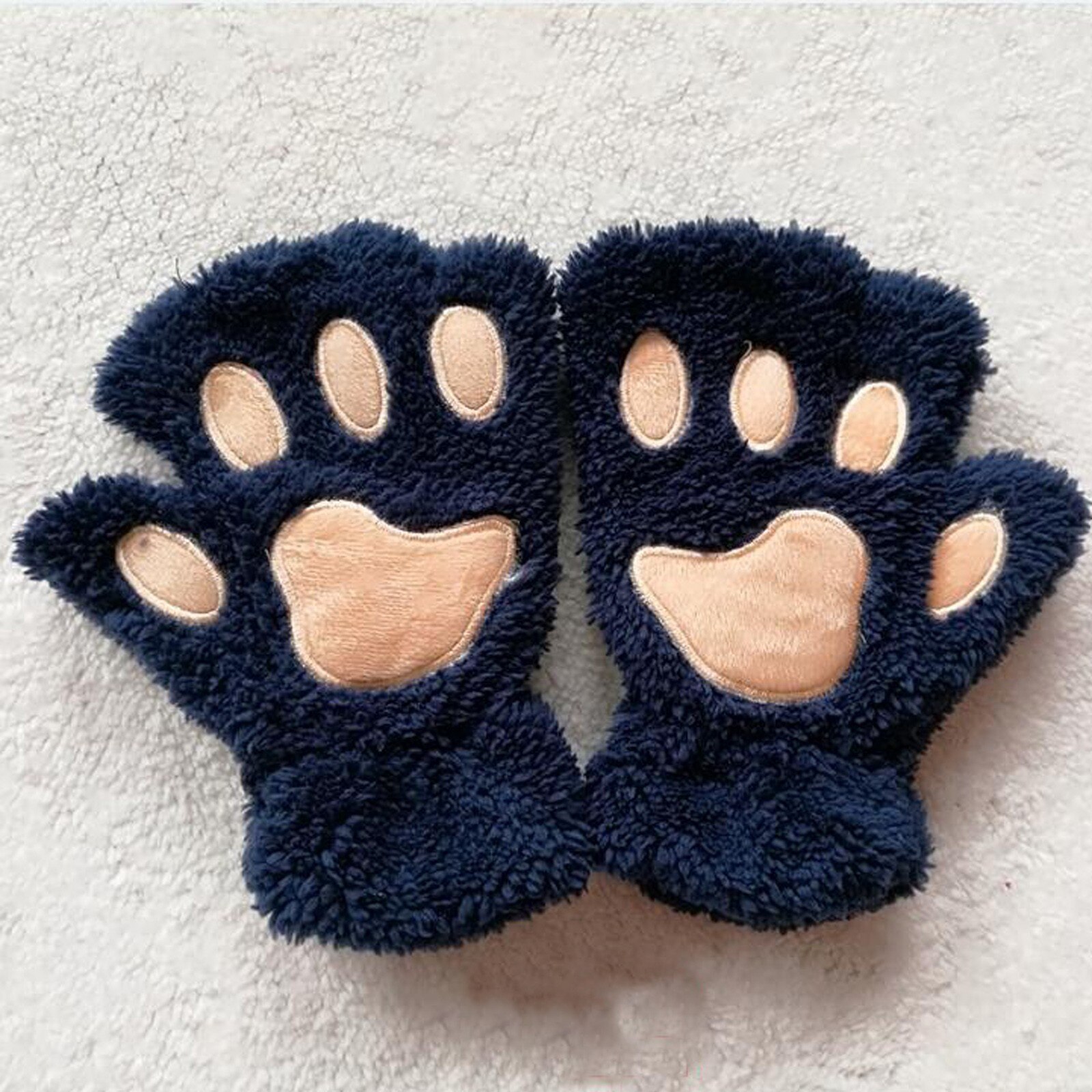 E Modieuze Vrouw Leuke Cartoon Beer Poot Kat Klauw Verdikte Halterneck Handschoenen Lichtgewicht En Comfortabele Materialen: BU