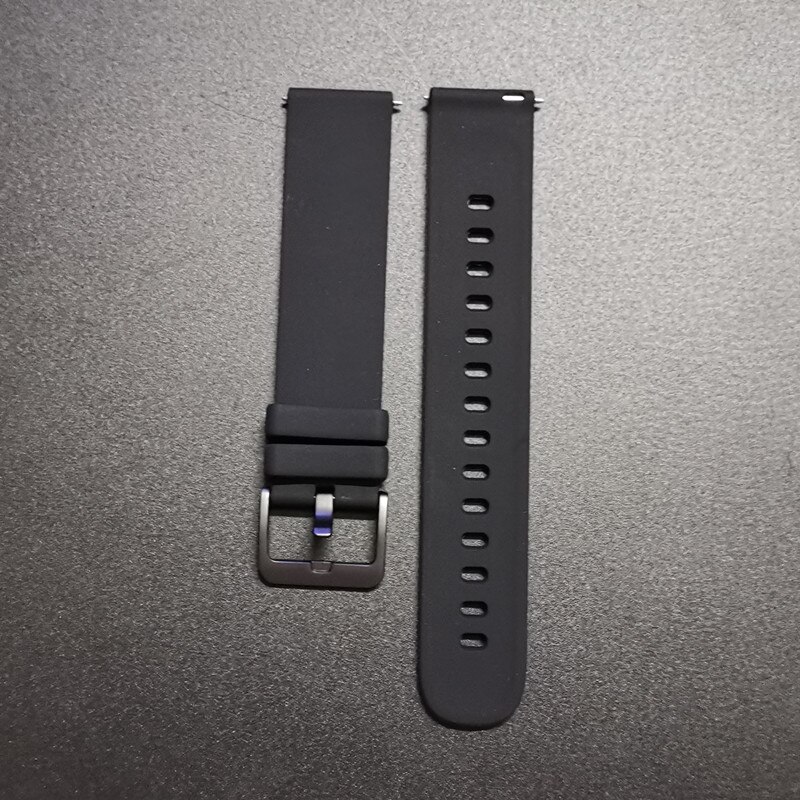 Klockarmband lämpligt för smart watch  p8 silikonrem och stålrem 20mm: Svart