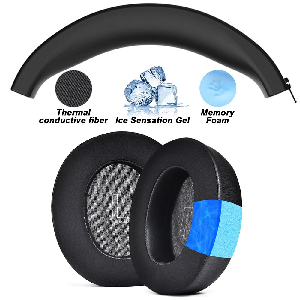 Kopfhörerpolster für Anker Soundcore Life Q30 Q35 Ersatz rosa Ohrpolster Kopfhörer Ohrenschützer Mesh Memory Covers Schwamm Protein: Tiefe Gelb