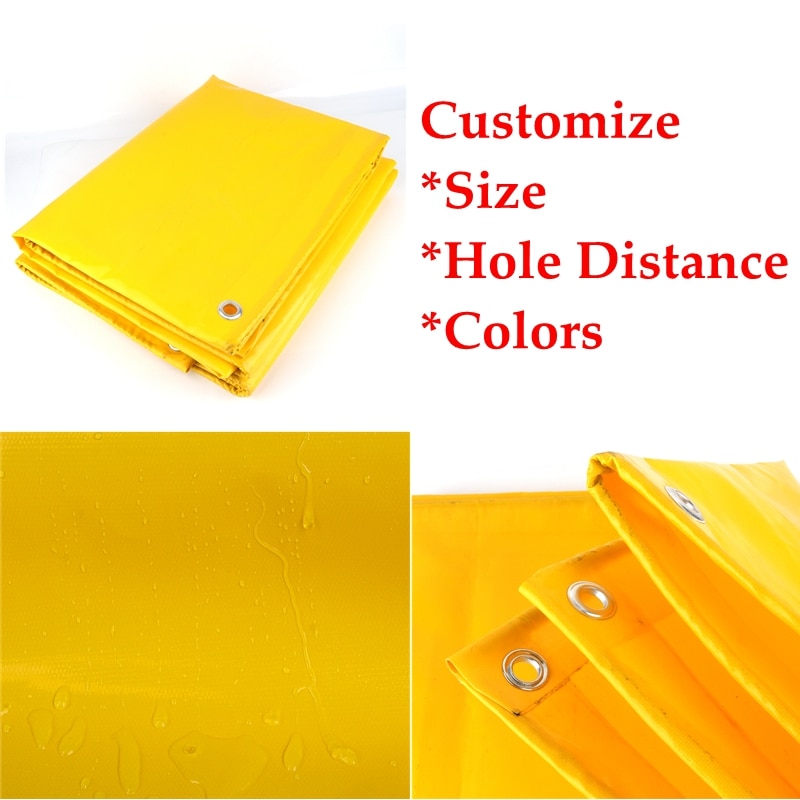 Bâche pare-soleil en PVC jaune, épaisseur 0.45mm, tissu imperméable pour jardin, cour, camion