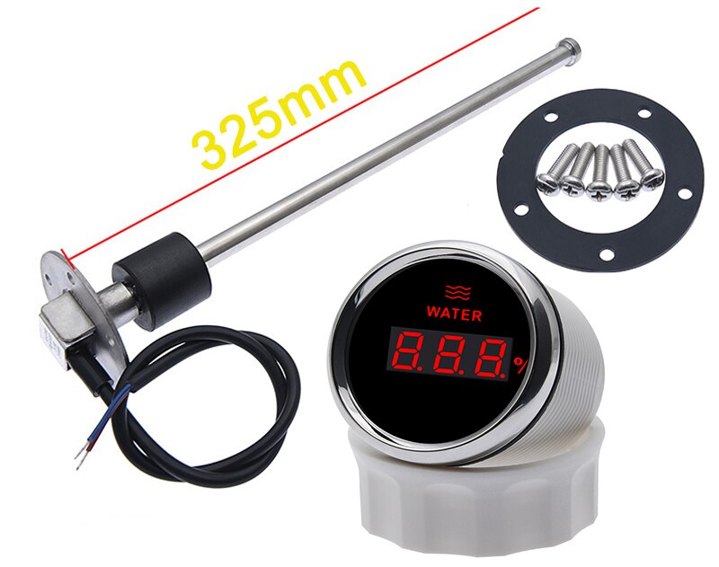 Indicatore di livello digitale dell'acqua 100-500mm sensore di livello dell'acqua 0-190 ohm misura misuratore di livello carburante per auto per barche con retroilluminazione rossa 9-32V: 325MM Set