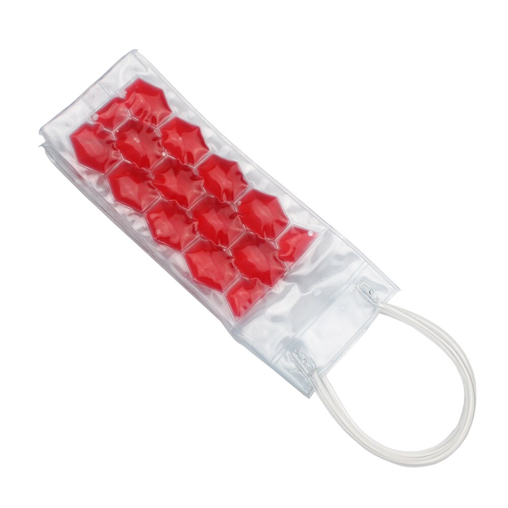 Rapid Ice Wine Cooler PVC Beer Cooler Bag Outdoors Ice Gel Bag Picnic CoolSacks Wine Cooler Chillers Freez Bag Bottle Cooler: red