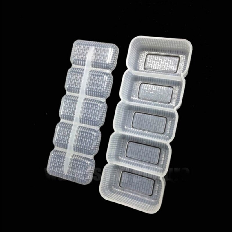 5 uds, fabricante de Sushi Nigiri de plástico de alimentaria, moldes de bolas de arroz, 5 rollos, fabricante de prensa antiadherente, herramienta para Bento DIY