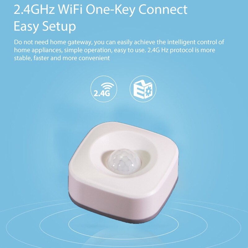 Smart Wireless PIR Motion Sensor Detector Compatible for Google Home Smart Home Alexa Echo DC156