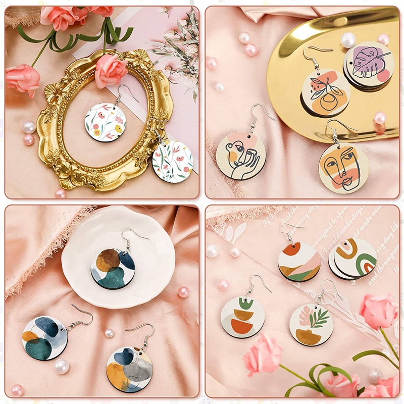 Ronde Sublimatie Leeg Oorbellen Met Oorbel Haken En Jump Ringen Onvoltooide Warmteoverdracht Oorbellen Voor Diy Project