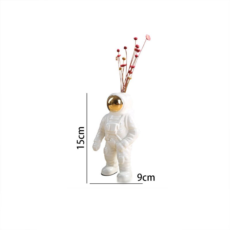 European Ceramic Vase Handwork Astronaut Living Room Modern Ornaments Office Desktop Flower Vases Creativity Home Decoration