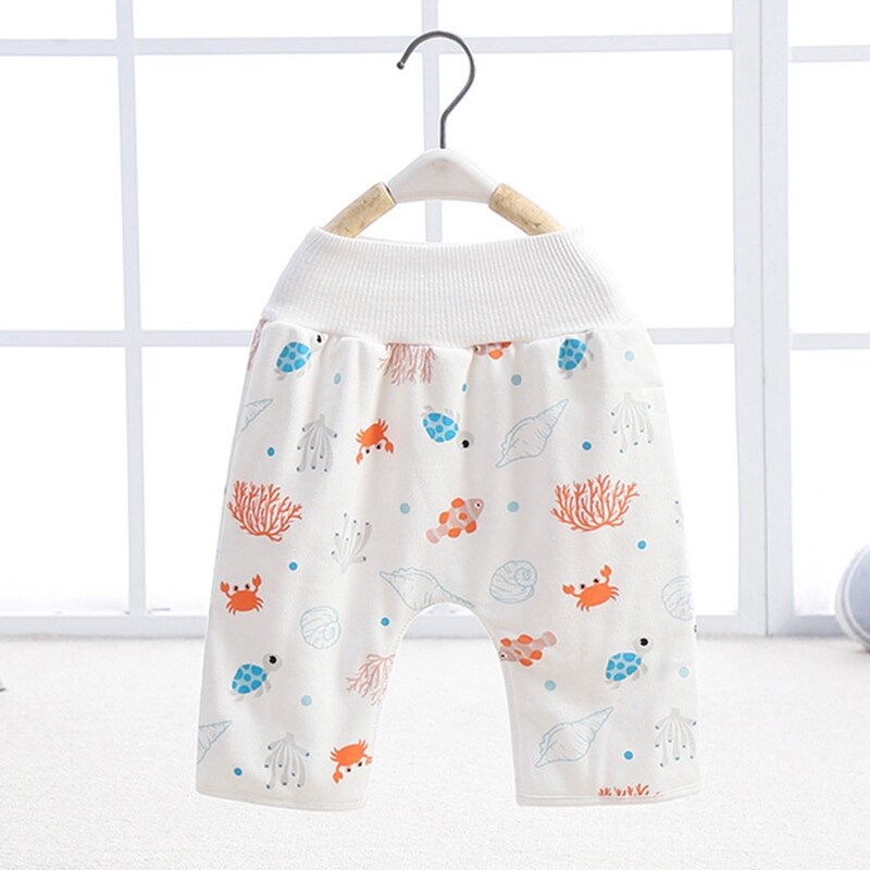 2 In 1 Comfy Kinderen Baby Luier Rok Shorts Puur Katoen Anti Bedplassen Waterdichte Absorberende Wasbare Training Nappy broek