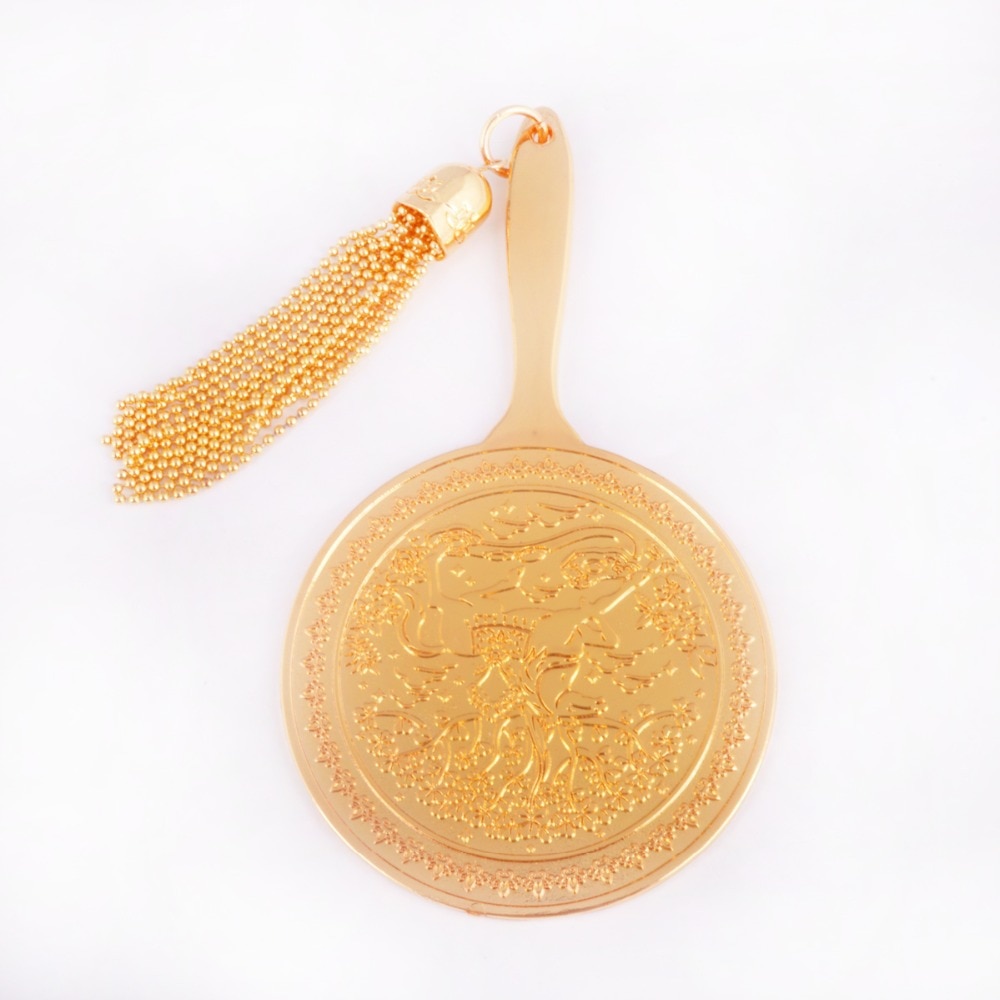 Feng shui vintage 3/8 ho tu speil med seiershest gammelt speil sku : w1008