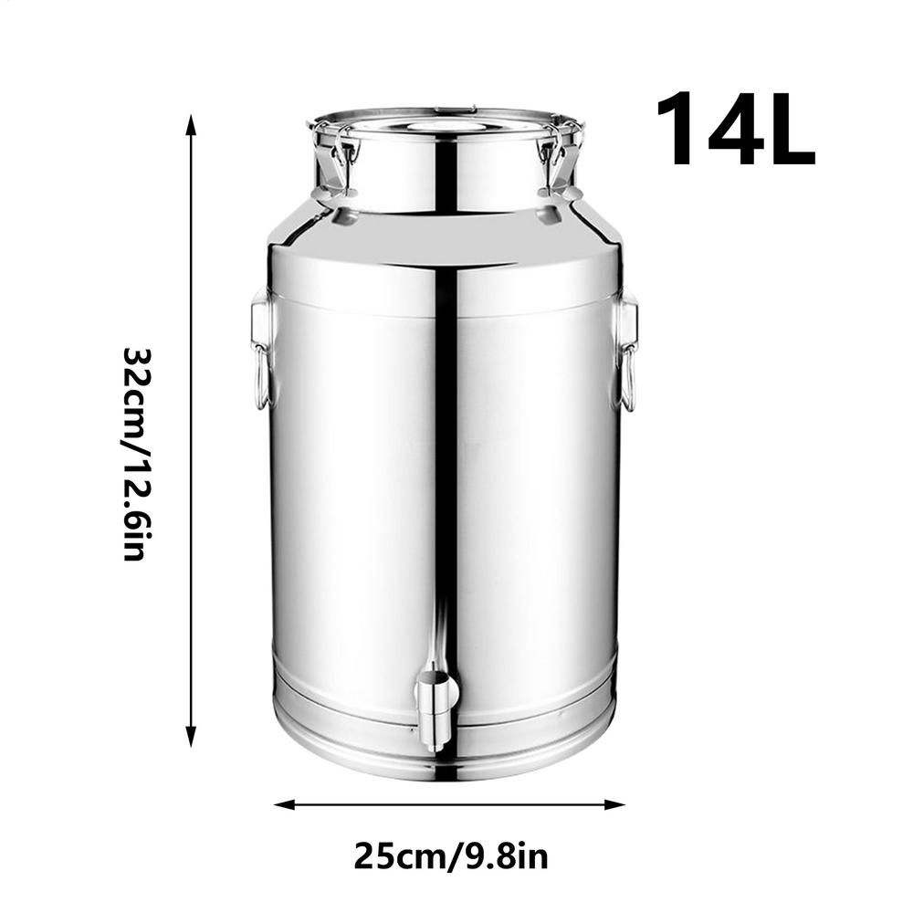 5L/9L/14L Keuken Afgesloten Vat Met Kraan Roestvrijstalen Vetcontainer Met Deksel Luchtdichte Melk Emmer Wijn Afgesloten Tank