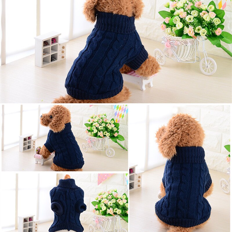 Suéter de punto para perros, ropa para mascotas cachorros, cálido, A la , sólido, variedad de patrones, Invierno