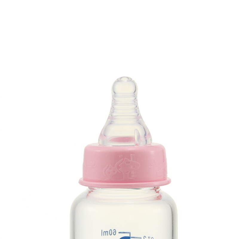 60ml søde babyflasker mini-hårdhed bærbare flasker nyfødte standarddiameter glas mælkefodringsflasker