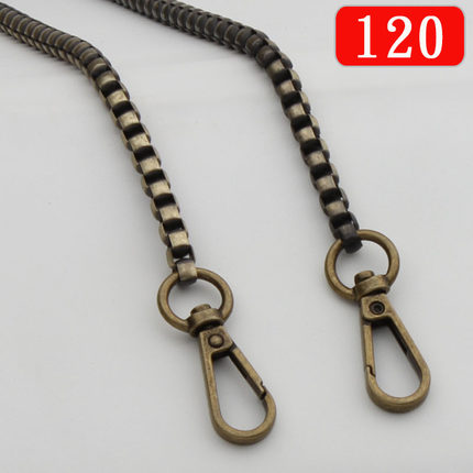 Metal Chain For Shoulder Bags Handbag Buckle Handle DIY Belt For Bag Strap Accessories Hardware Double Woven Iron Purse Chain: antique brass 120 cm