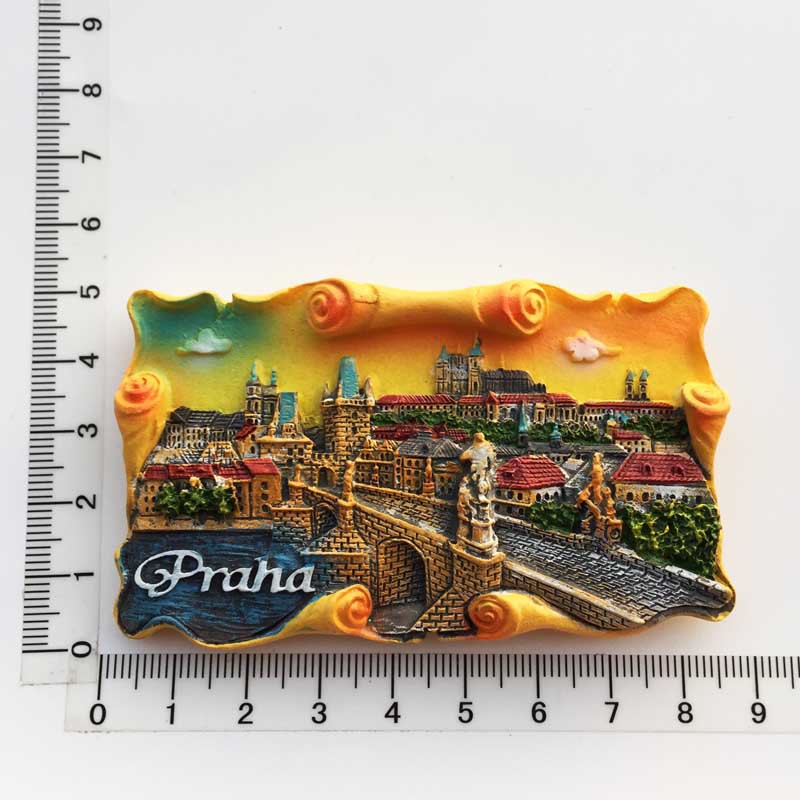 3d Resin Fridge Magnet Souvenir Czech Prague Cultural Landscape Tourist Collection Hand Painted Magnet Refrigerator Sticker: 9