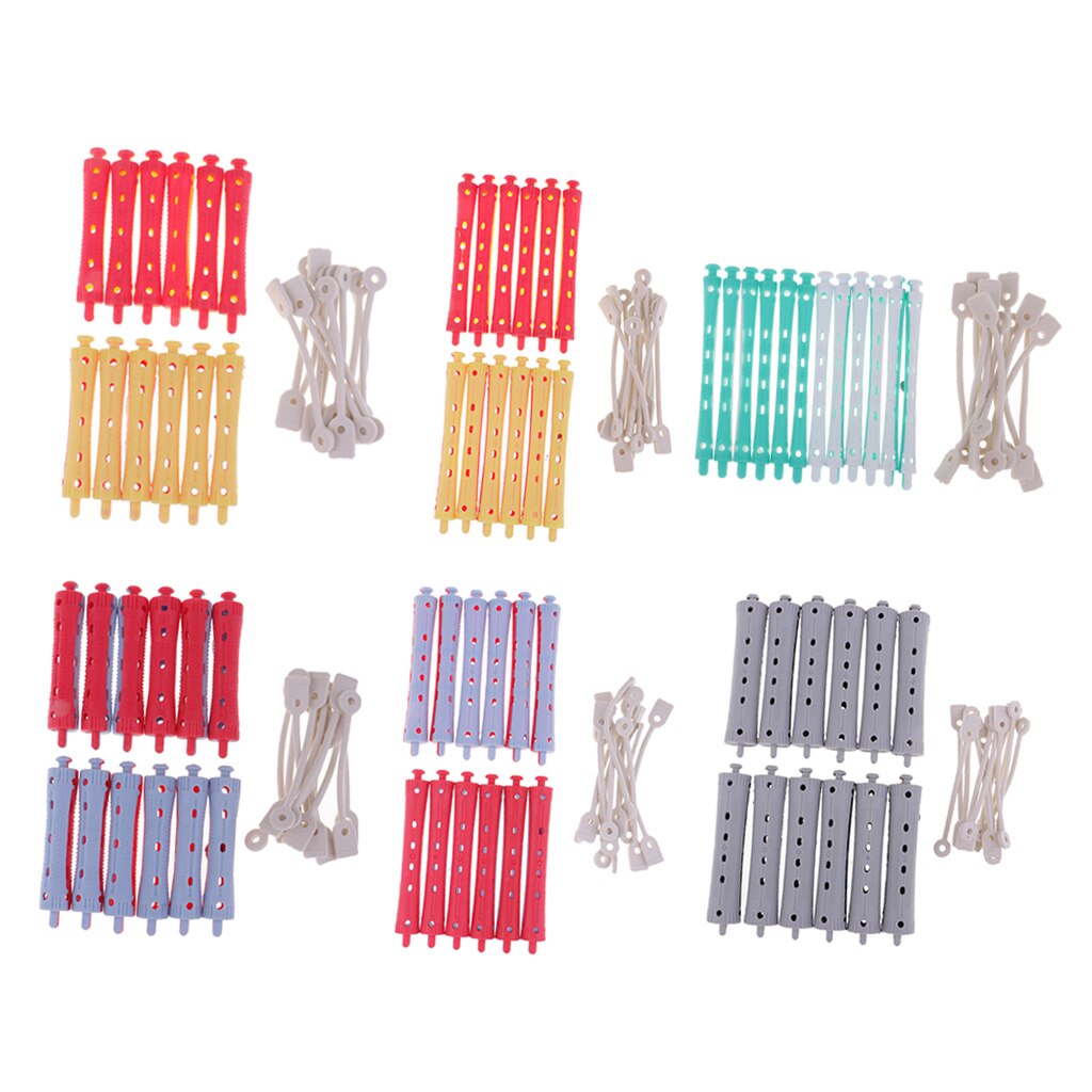 72 Pieces Hairdressing Long Short Perming Rods DIY Curling Waves Perm Curlers