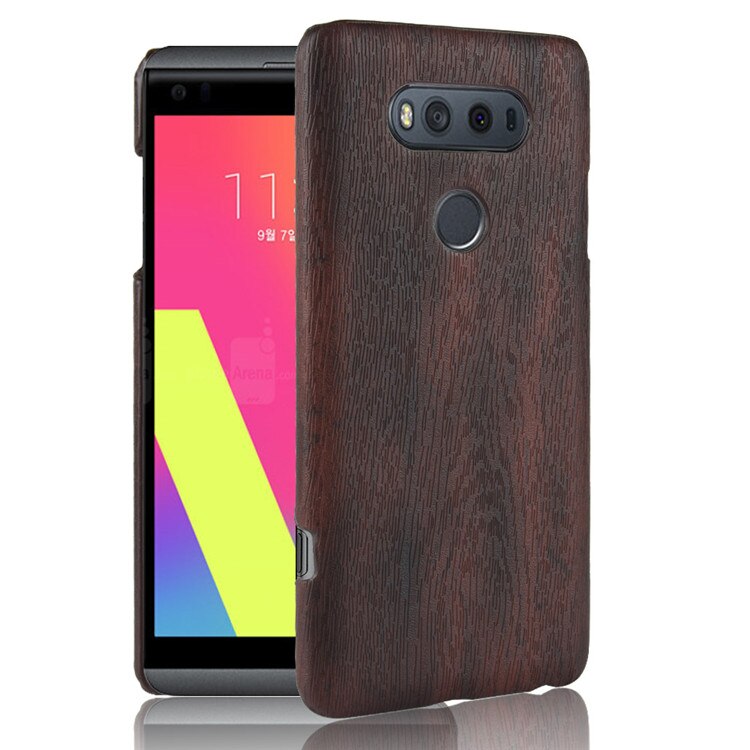 Nuovo per LG V20 Caso 5.7 pollice dell'UNITÀ di elaborazione di Legno del grano del Cuoio mobile custodia per armi di conchiglia per LG V20/LGV20 F800 H990ds F800L sacchetto del telefono caso: buio marrone