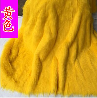 Luxe Langharige Stapel Faux Fur Stof-Diverse maten & Kleuren PLUCHE 90mm Stapel C5020: YELLOW