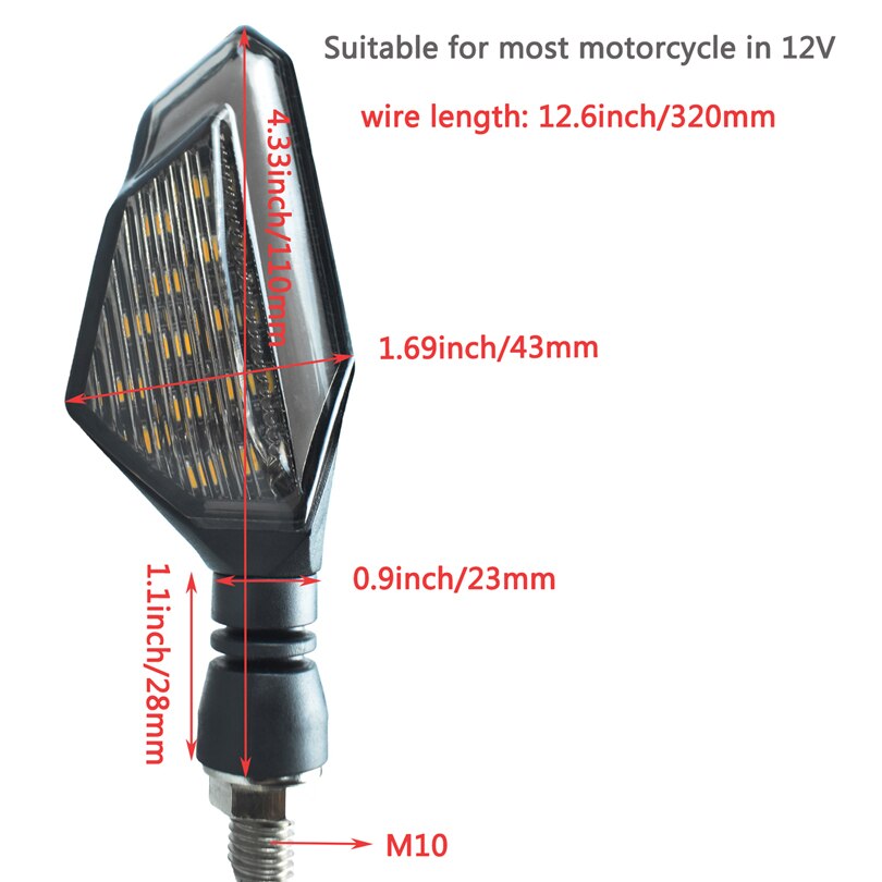 CHCYCLE Fließende Blinker Motorrad LED Blinker Motorrad Blinker Licht DRL Anzeige Licht Bremse Lampe Wasserdicht Vorne Hinten