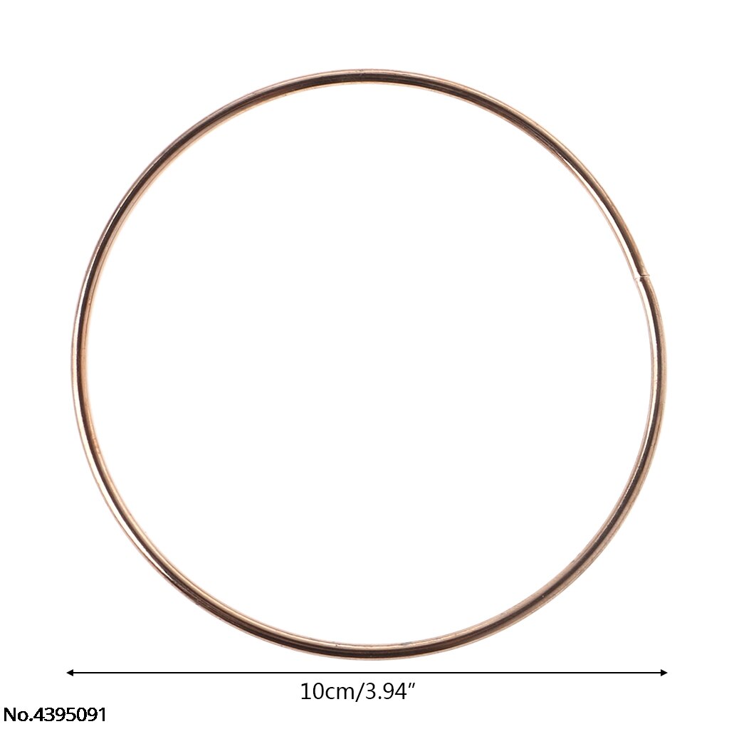 Anillo de atrapasueños de Metal, macramé, accesorio artesanal, bricolaje, 35-190mm, H7ED: 06