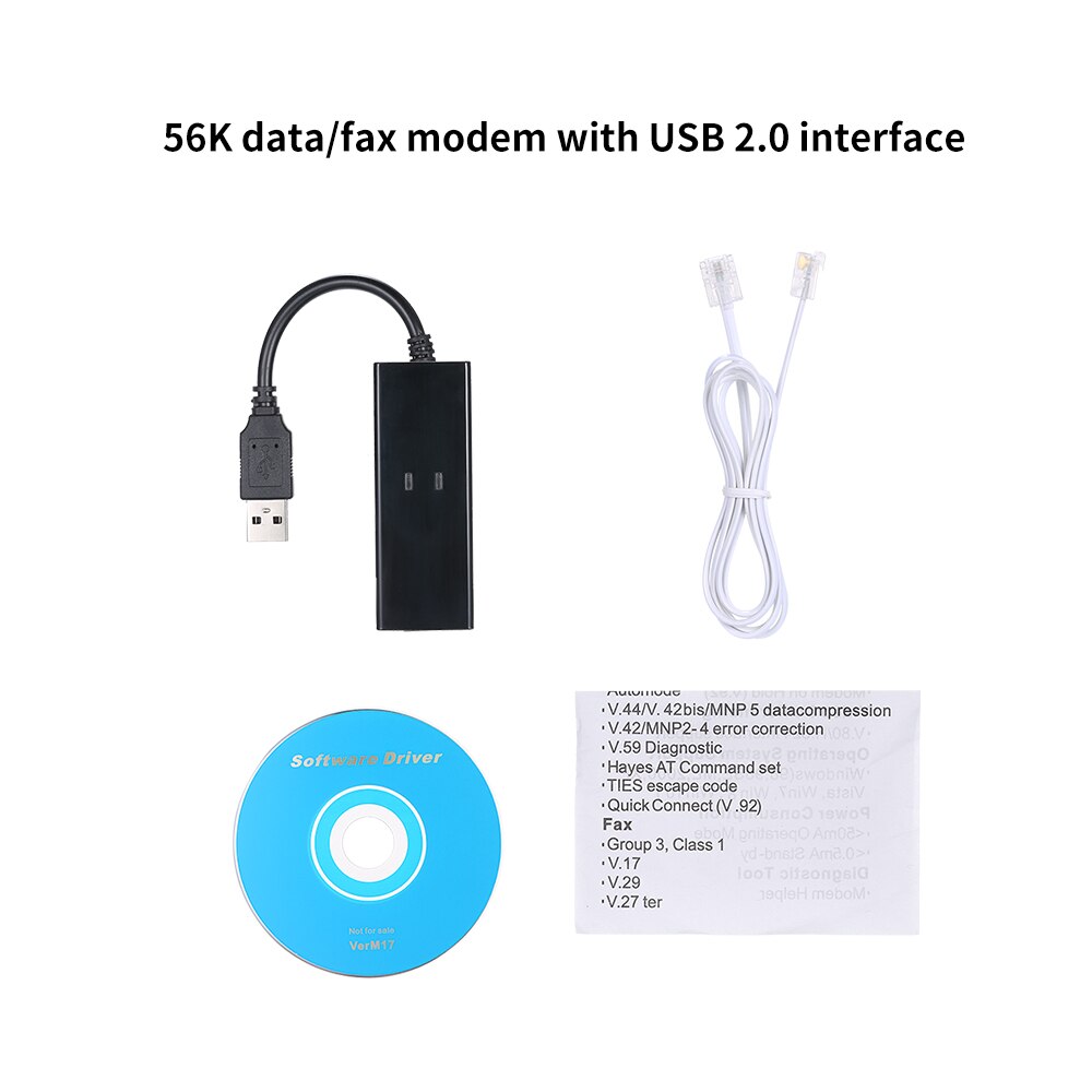 Externe USB 56 k V.92 V.90 Dial Up Fax Modem voor Win XP/VISTA7/8/10 voor kantoor gebruik met uitgebreide functie