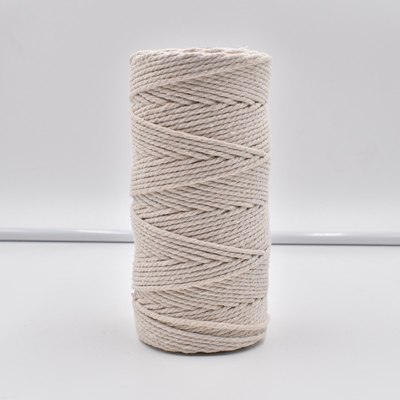 1Set Macrame Cord Natural Cotton Rope with Wood Ring Wood Stick Bead for DIY Macrame Kit Wall Hanging Plant Hanger Dream Catcher