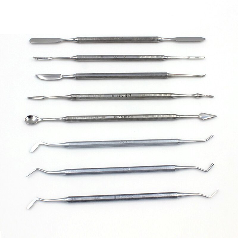 1pc dental spatel blandningskniv vax carver rostfritt stål dubbeländad komposit harts fyllning instrument vax skopa skulptering