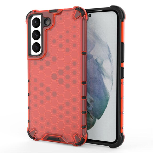 For Samsung Galaxy S22 Ultra 5G Case Shockproof Hybrid Armor Bumper Transparent Phone Case For Samsung S22 Ultra S22+ Back Cover: For S22 / red