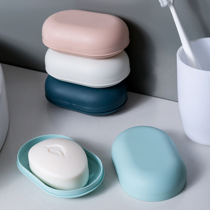 Plastic Badkamer Douche Zeepkist Met Deksels Reizen Draagbare Kleine Zeepbakje Opberghouder Bord Huis Zeep Container