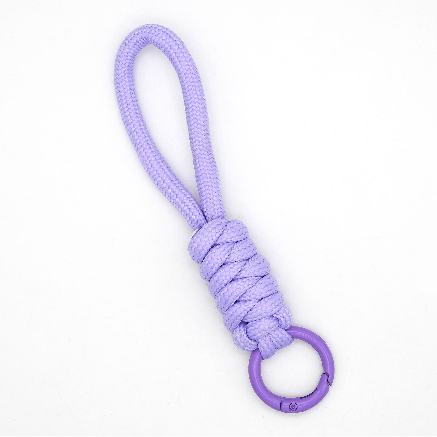 LLavero de cordón trenzado para funda de teléfono para mujer, correa de cuerda con nudo antipérdida, llaveros de coche, accesorios DIY, llavero de: Negro / Blanco