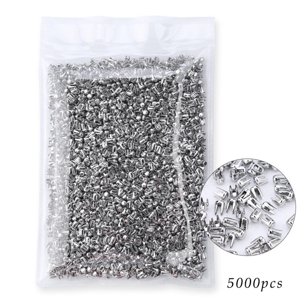Pearl Setting Machine Riveter Of Beads Fixing Machine For Clothes Decor DIY Craft Accessories Pearl Fixed Tool Kit Pearl Machine: nails 5000Pcs-bag