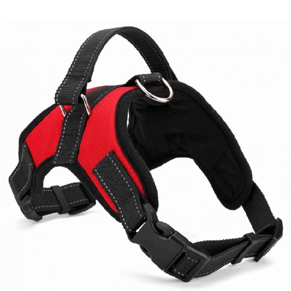 Nylon Zware Hond Huisdier Harnas Kraag Verstelbare Gewatteerde Extra Grote Grote Medium Kleine Hond Harnassen Vest Husky Honden Benodigdheden: red / Xl