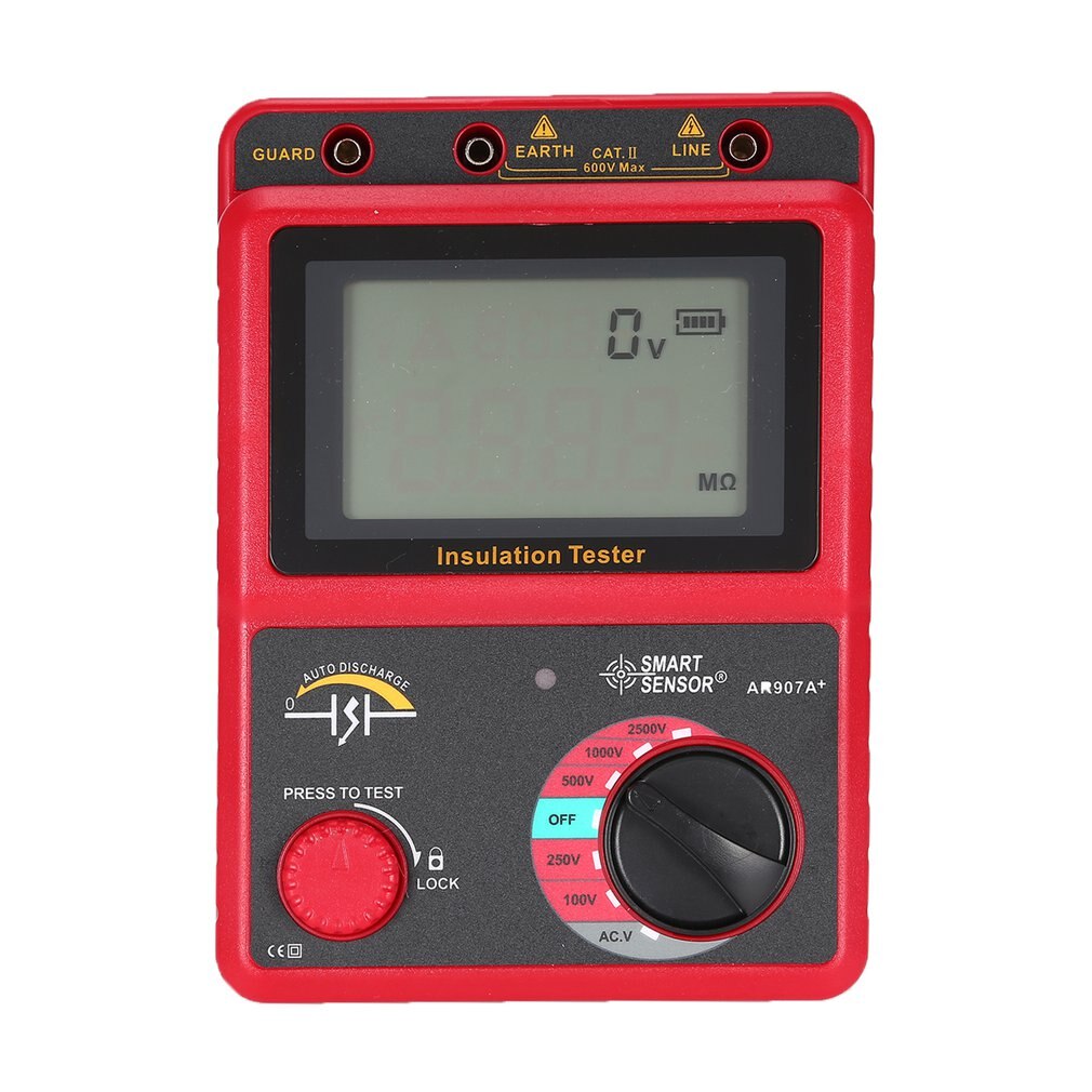 100-2500V Megger Insulation Earth Ground Resistance Tester Megohmmeter AC / DC Voltmeter Tester