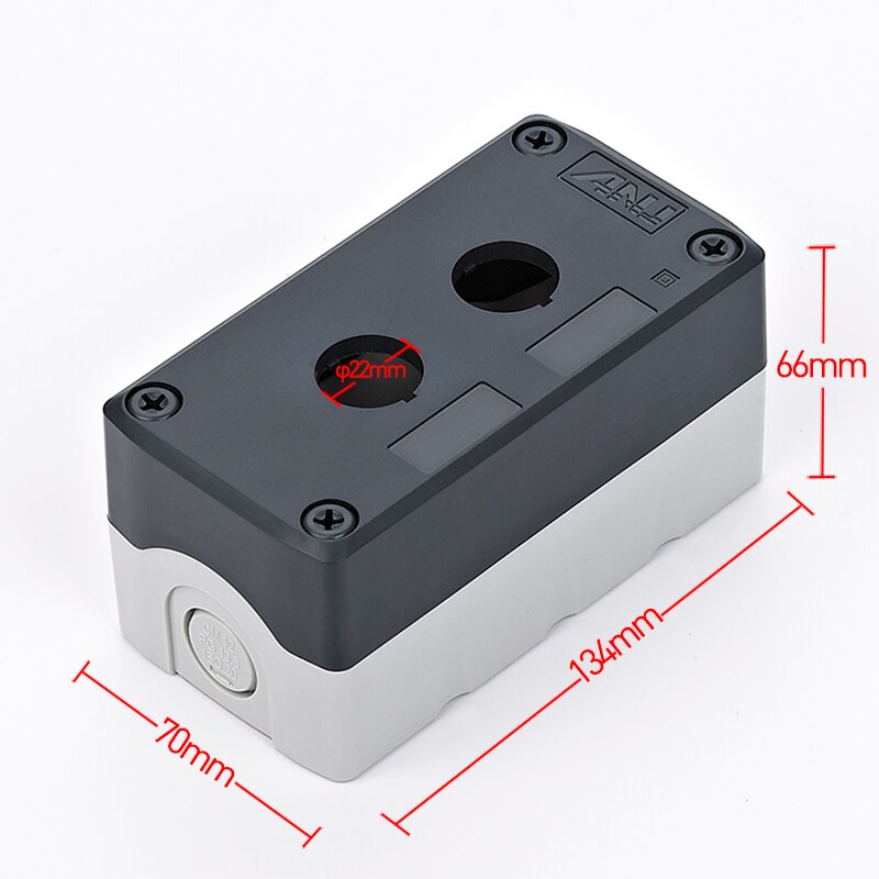 Waterproof Push Button Switch Box Suit For Emergency Stop Indicator Yellow/Gray IP66 PC+ABS 2 Hole Control Box: Grey