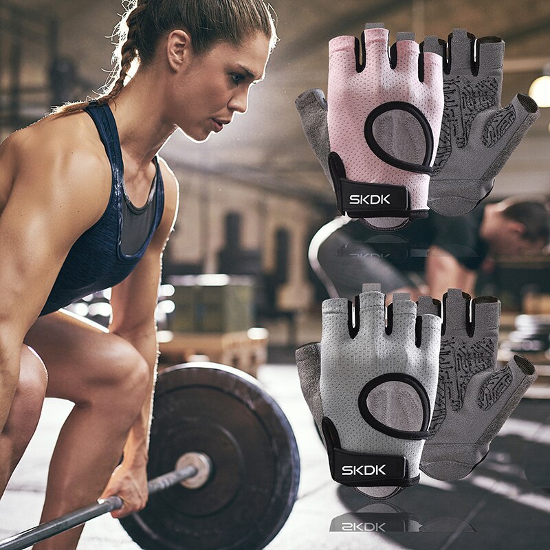 Gants de sport demi-doigt antichoc, respirants, de Fitness, d'haltérophilie, d'entraînement, de cyclisme, à dos creux
